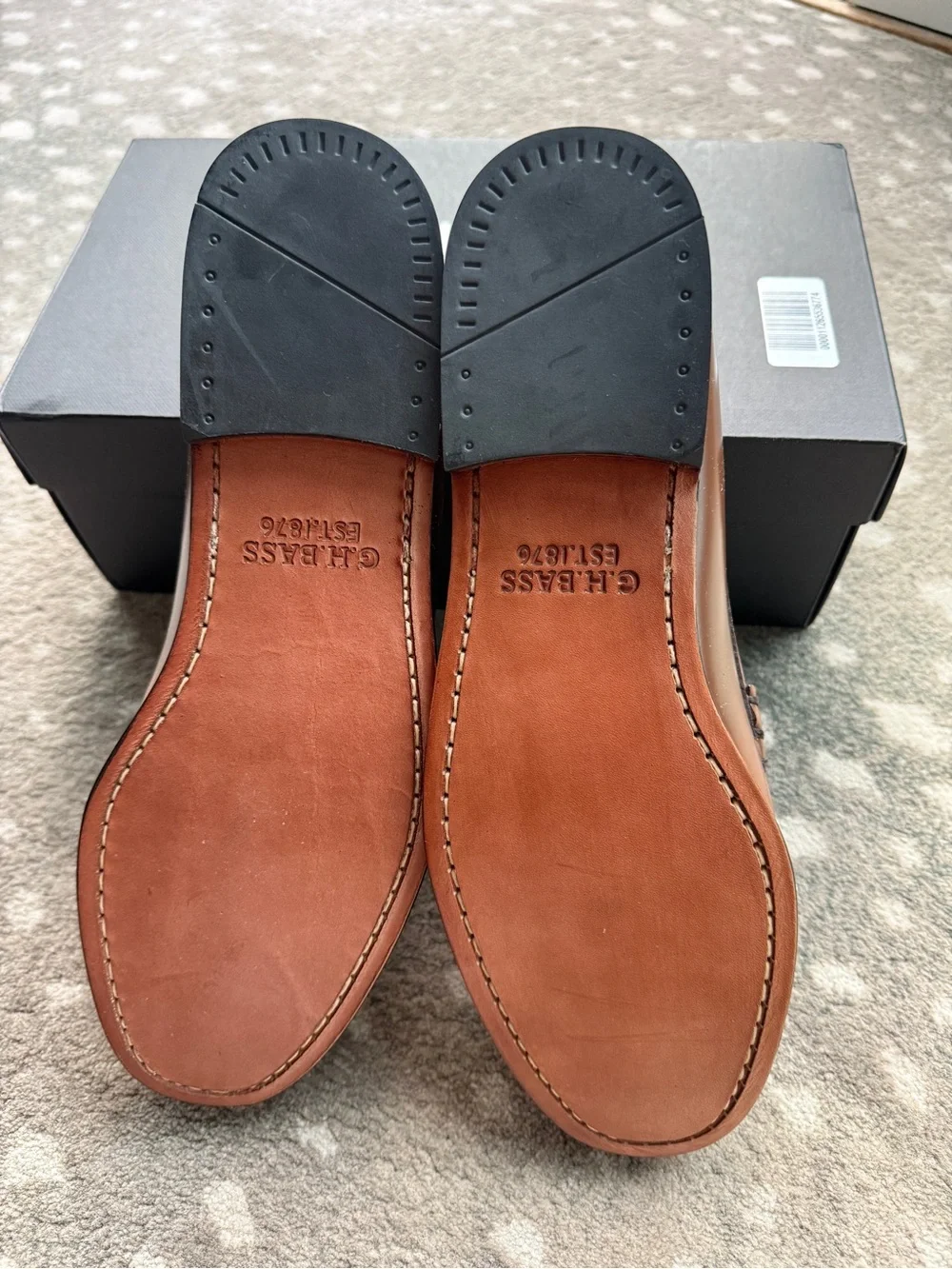 G.H. Bass & Co. Brown Leather Larson Penny Loafers for Men 11.5
